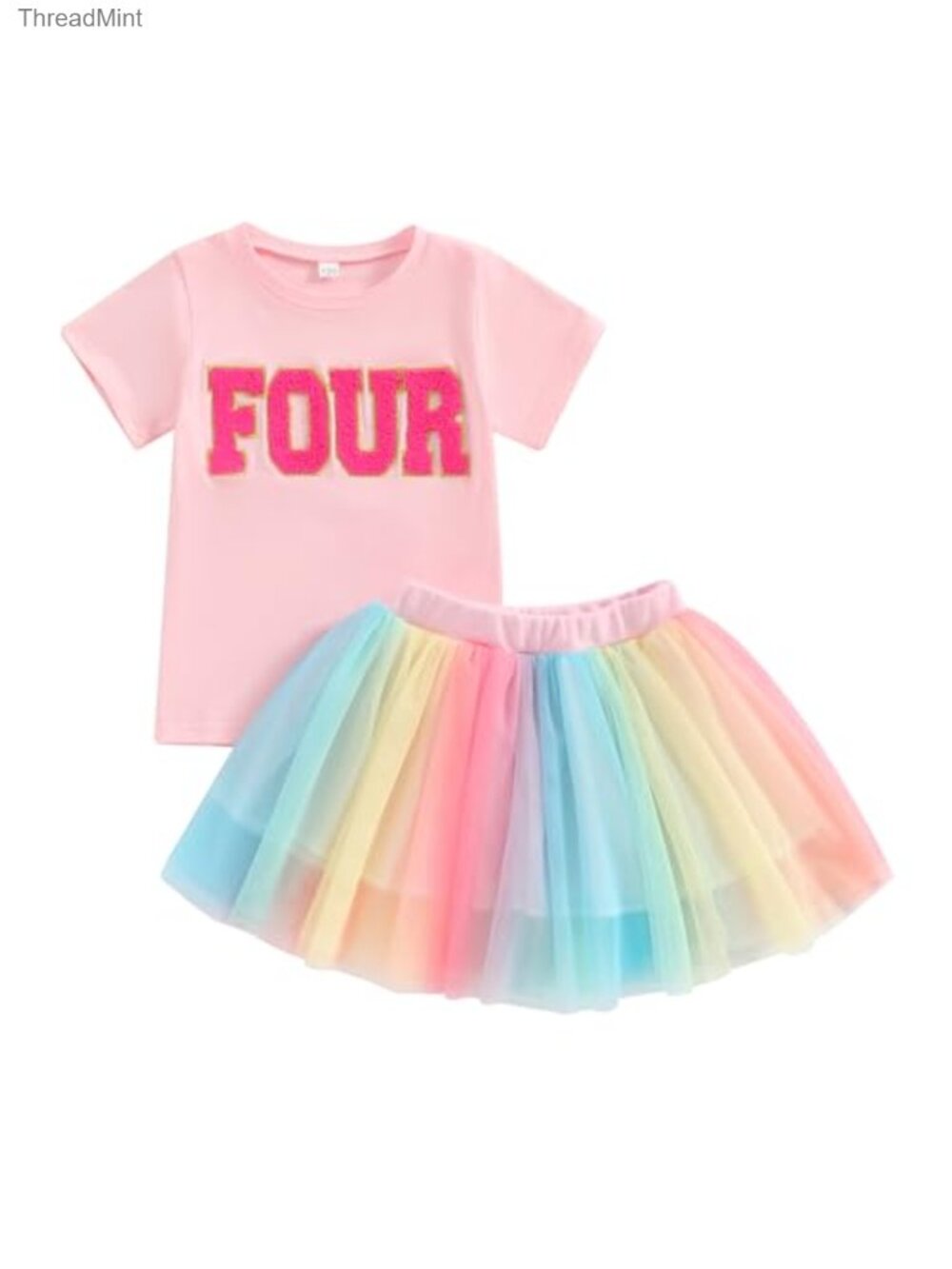 Girls 2-6 Birthday Tutu Skirt Top Set Cotton